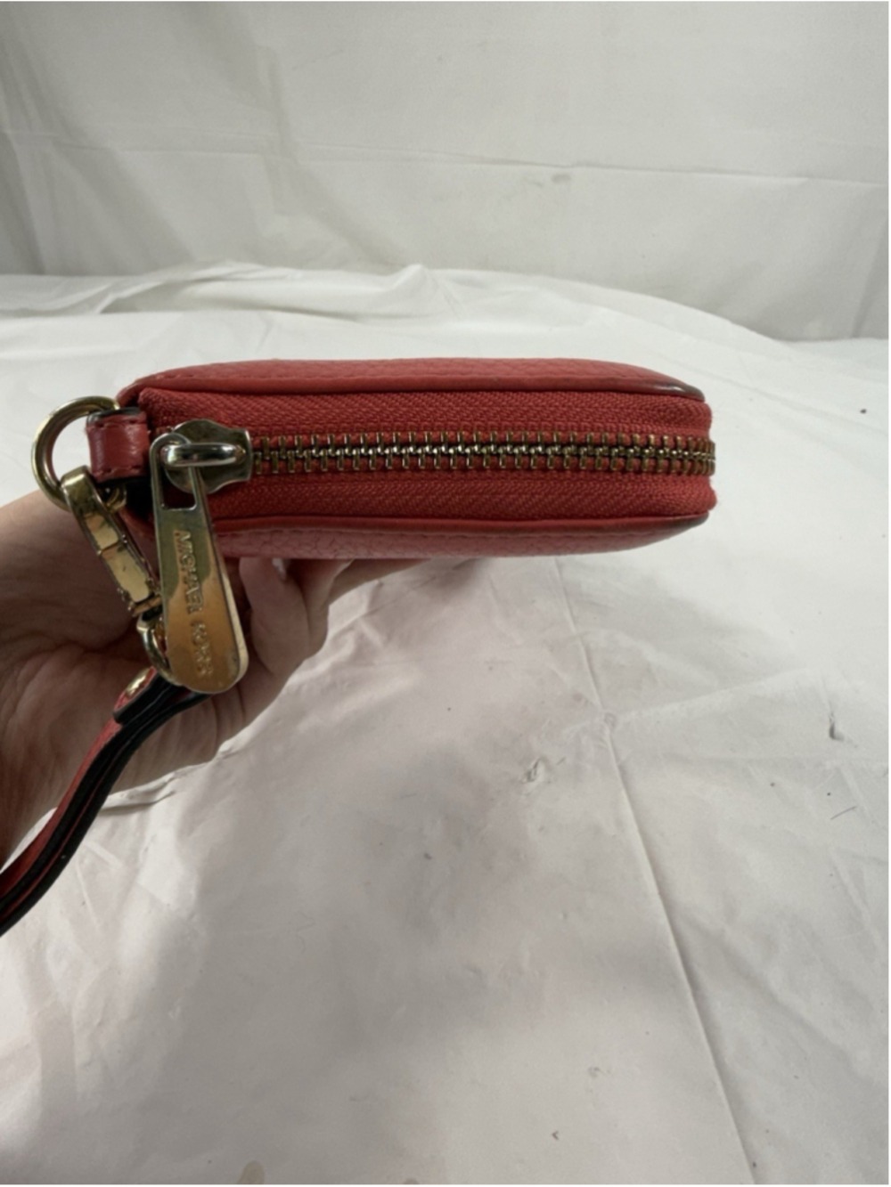 Michael Kors Logo Zip Continental Travel Saffiano Leather Wallet Watermelon - Picture 10 of 16